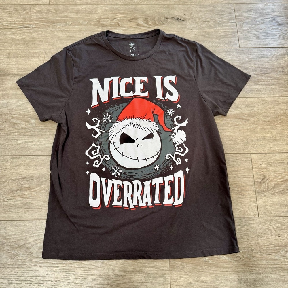 Nightmare Before Christmas 'Nice is Overrated' Jack Disney Unisex‎ T-Shirt Sz XL